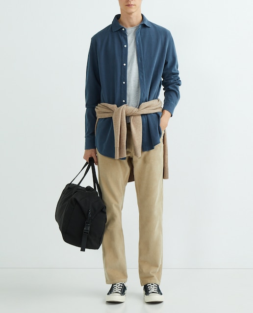 Imagen 0 de Camisa de hombre manga larga lisa tejido de piqué