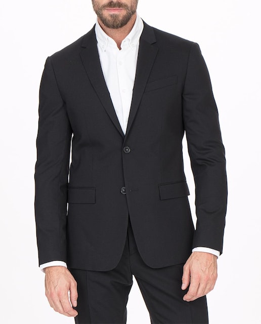 Imagen 0 de Chaqueta de traje de hombre slim liso negro