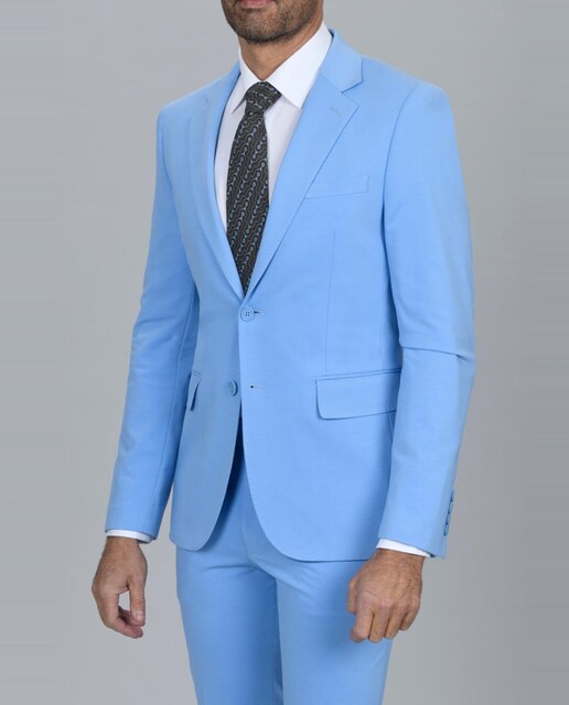 Imagen 0 de Traje de hombre slim-fit en microdibujo