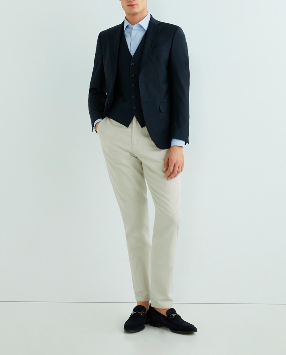 Imagen 0 de Chaleco de vestir de traje nos liso Regular Fit de hombre