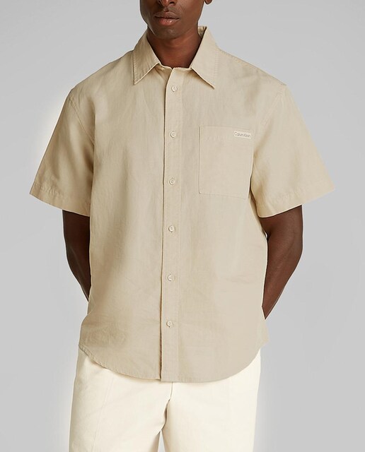 Imagen 0 de Camisa de hombre manga corta de lino