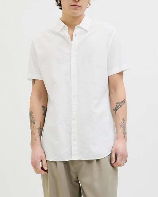 Imagen 0 de Camisa de mangas cortas con corte slim de hombre