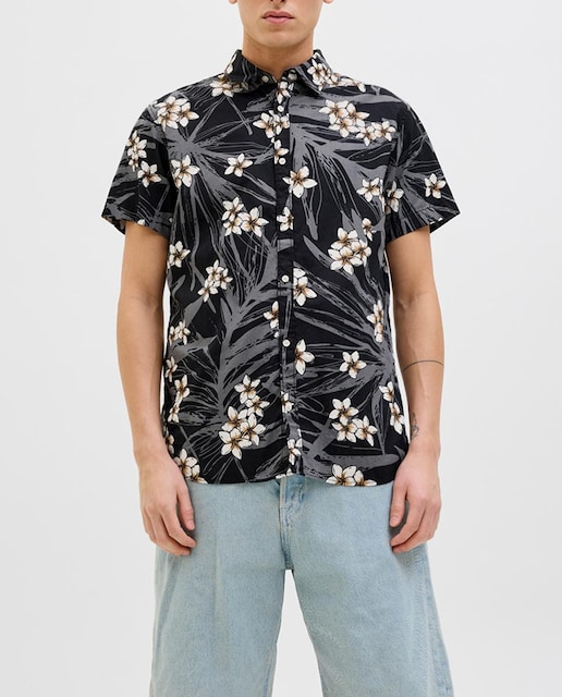Imagen 0 de Camisa de hombre de manga corta con estampado de flores