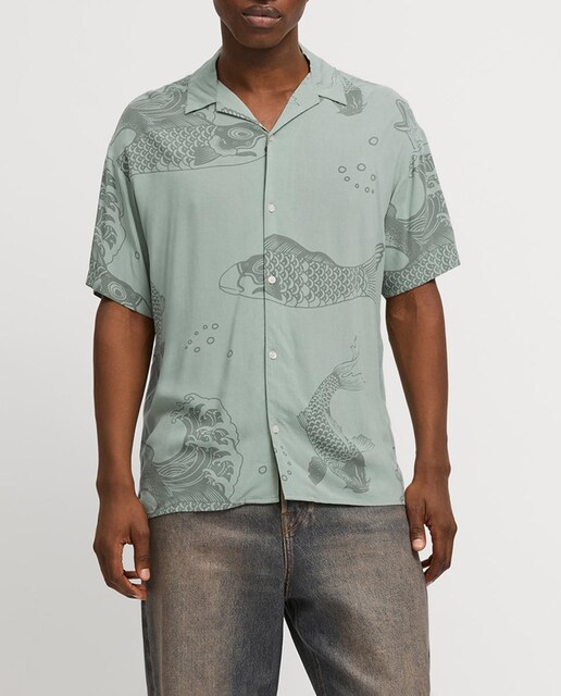 Imagen 0 de Camisa de hombre de manga corta estampada relaxed fit