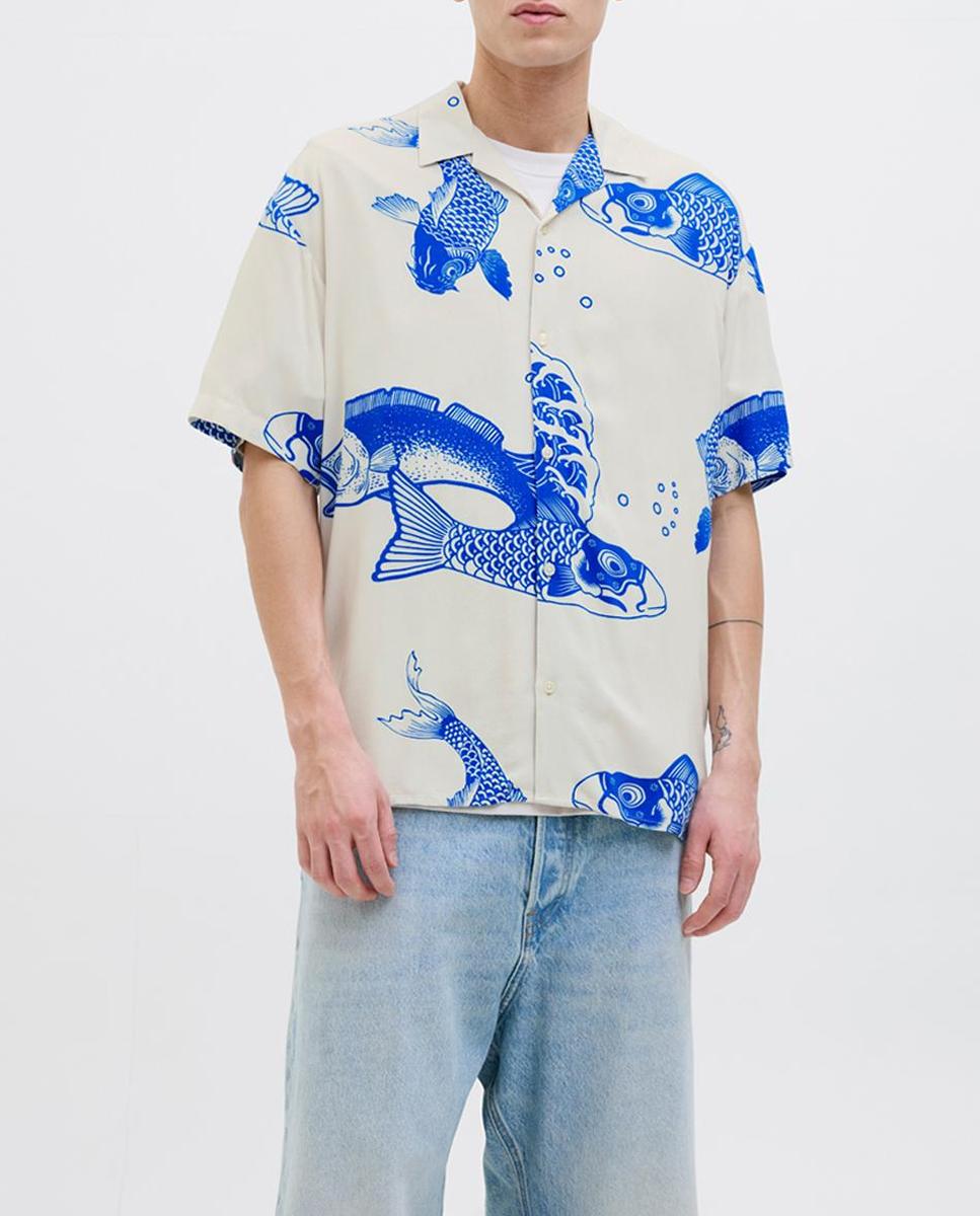 Imagen 0 de Camisa de hombre de manga corta estampada relaxed fit