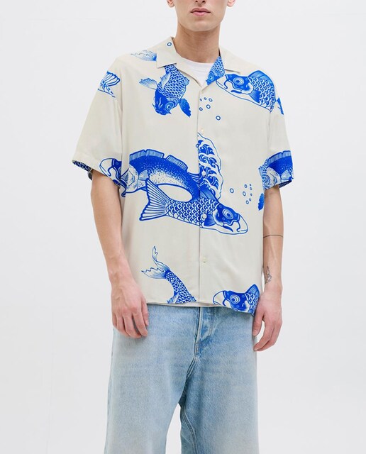 Imagen 0 de Camisa de hombre de manga corta estampada relaxed fit