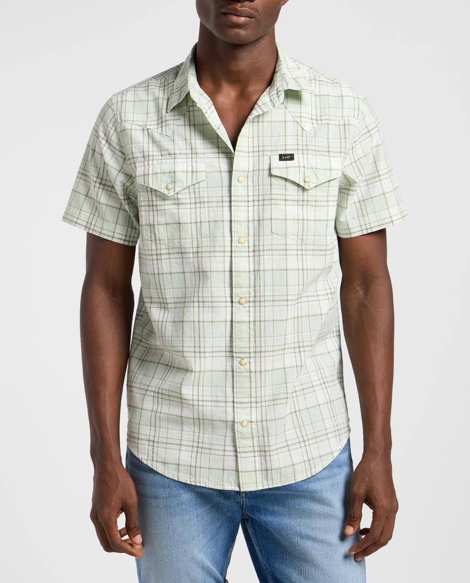 Imagen 0 de Camisa de manga corta de hombre con pespuntes