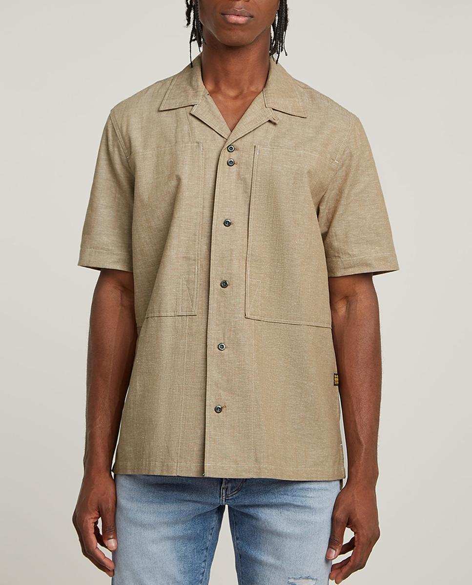 Imagen 0 de Camisa de hombre manga corta y corte recto ligeramente más largo por detrás