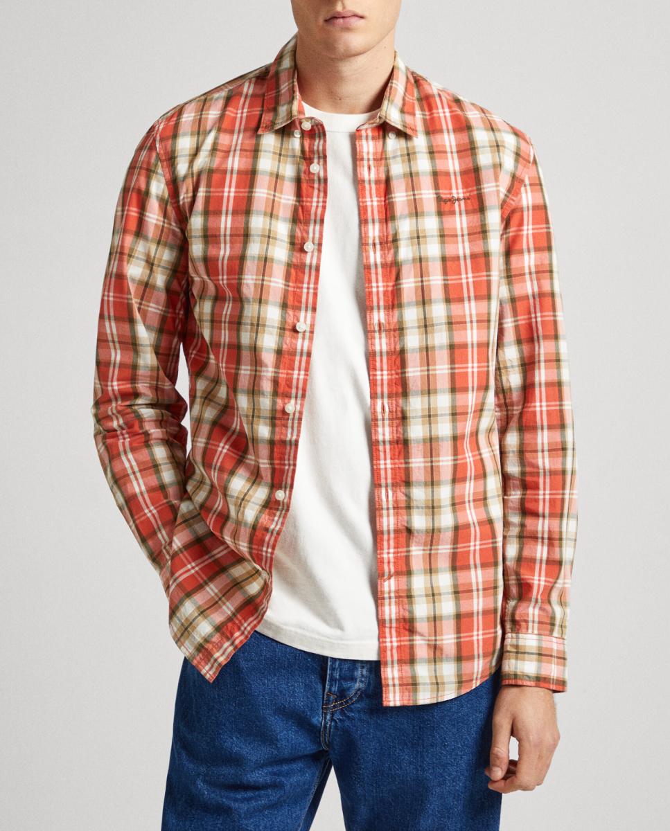 Imagen 0 de Camisa de hombre slim fit con estampado de cuadros