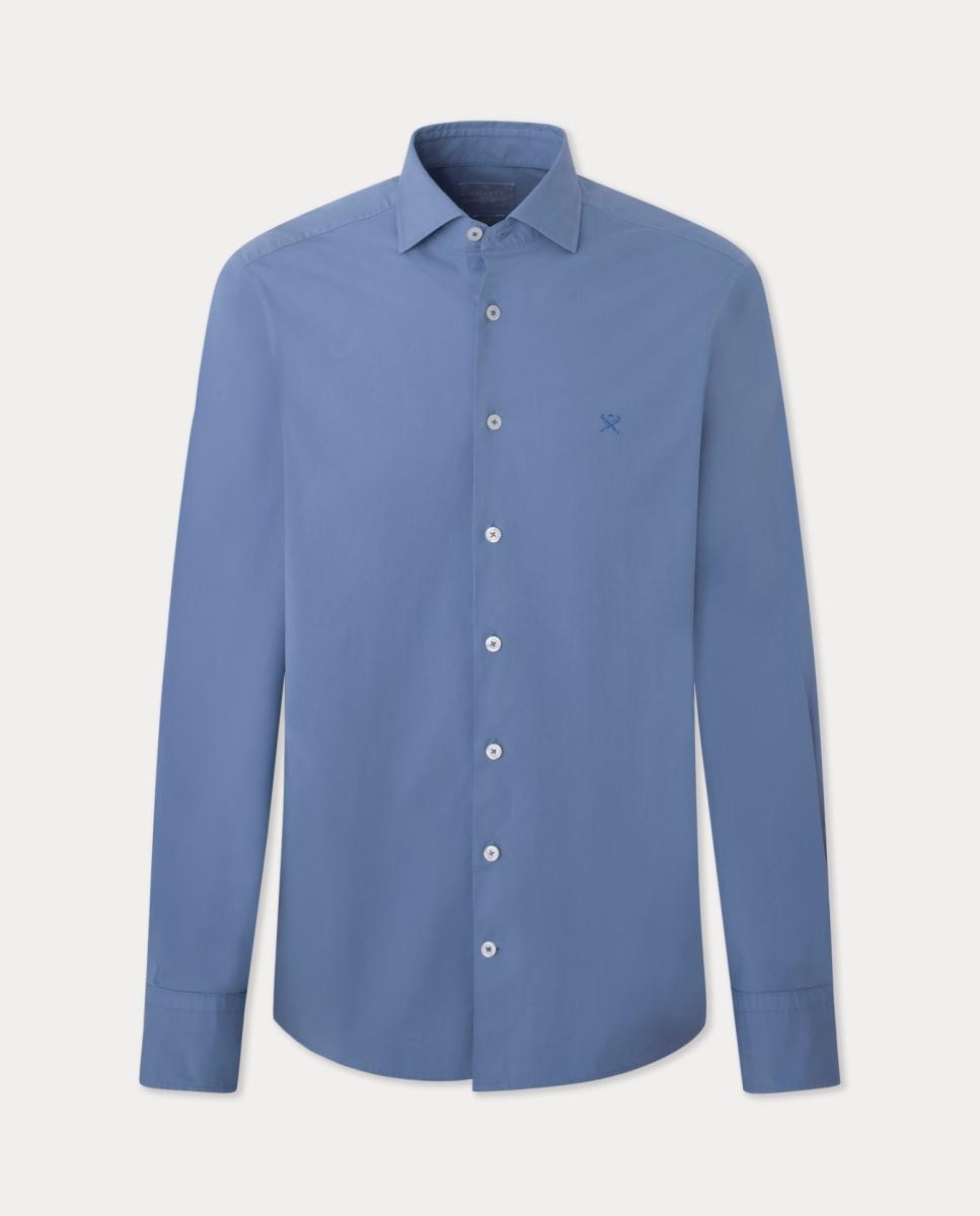 Imagen 0 de Camisa de hombre lisa de popelin con stretch slim fit