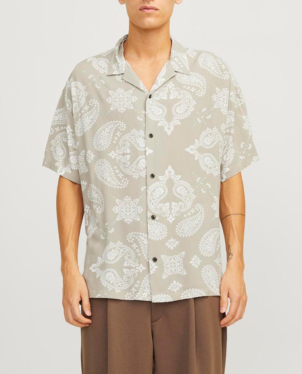 Imagen 0 de Camisa de mangas cortas con estampado y cierre mediante botones para hombre