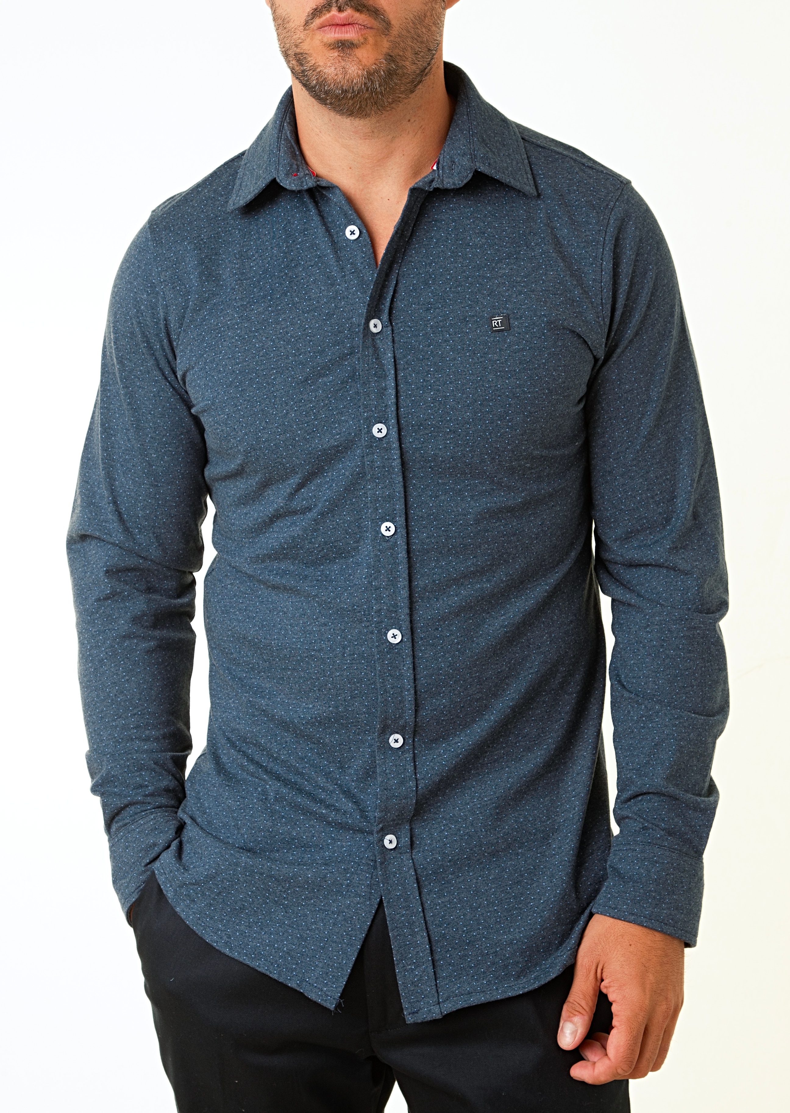Camisa de hombre punto topos — oferta en Primeriti