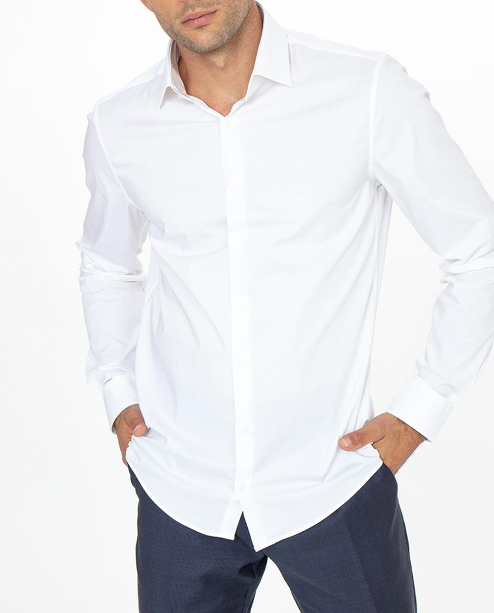 Imagen 0 de Camisa de hombre slim lisa de popelín elástico