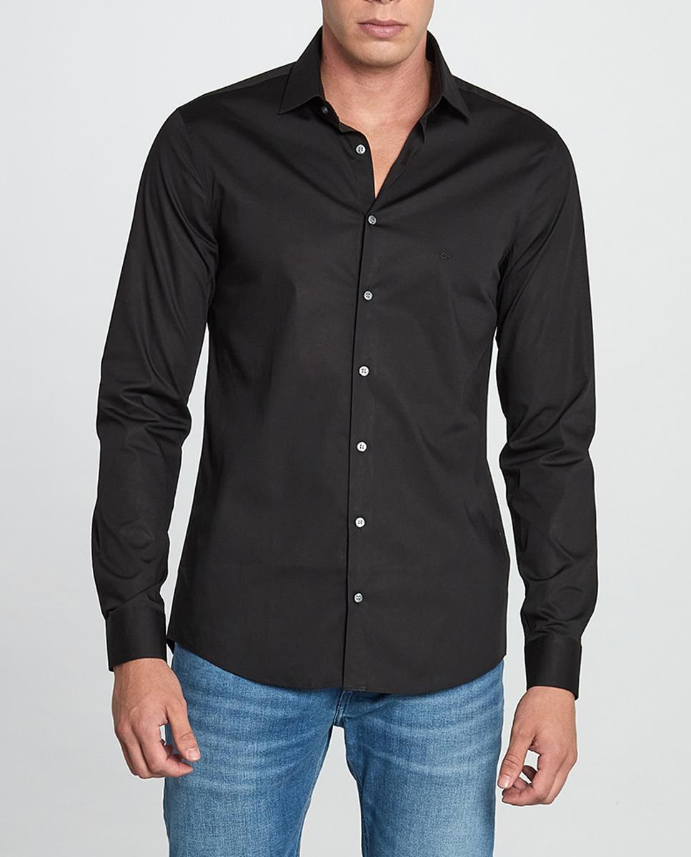 Imagen 0 de Camisa de hombre slim lisa de popelín elástico