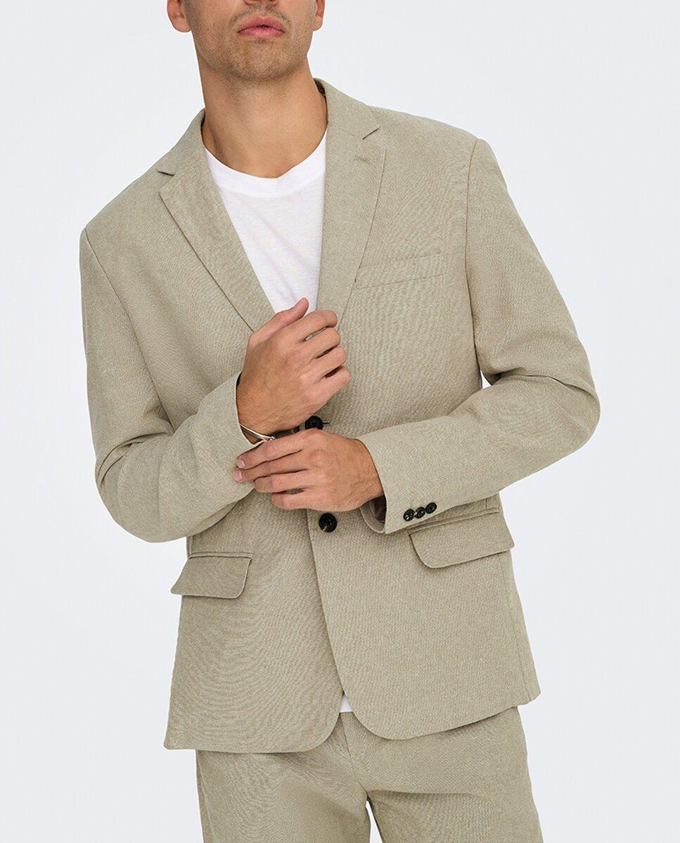 Imagen 0 de Chaqueta blazer de hombre slim fit Compuesto de algodón y lino