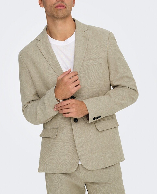 Imagen 0 de Chaqueta blazer de hombre slim fit Compuesto de algodón y lino