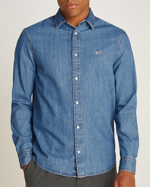 Imagen 0 de Camisa vaquera de hombre regular fit con botones automáticos