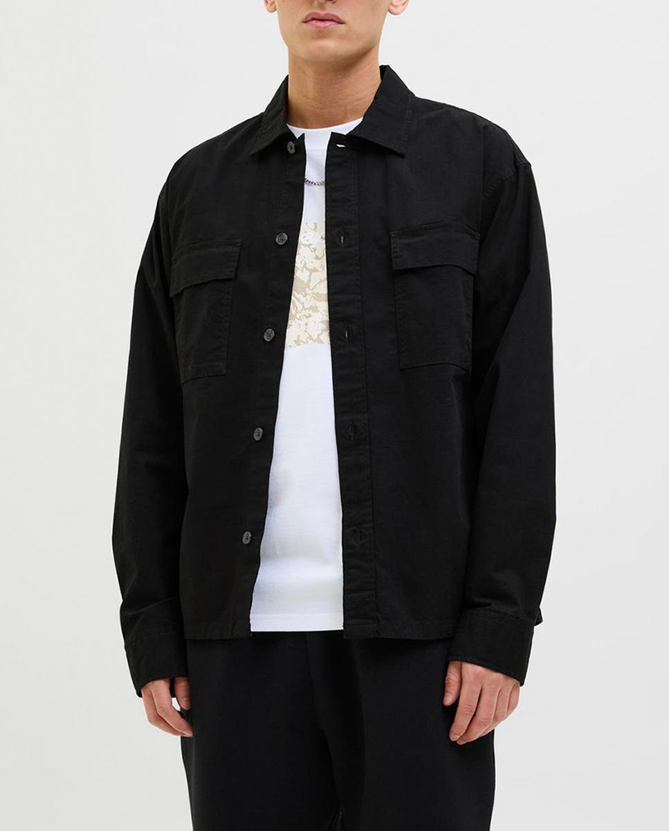 Imagen 0 de Sobrecamisa con bolsillos laterales lisa de hombre
