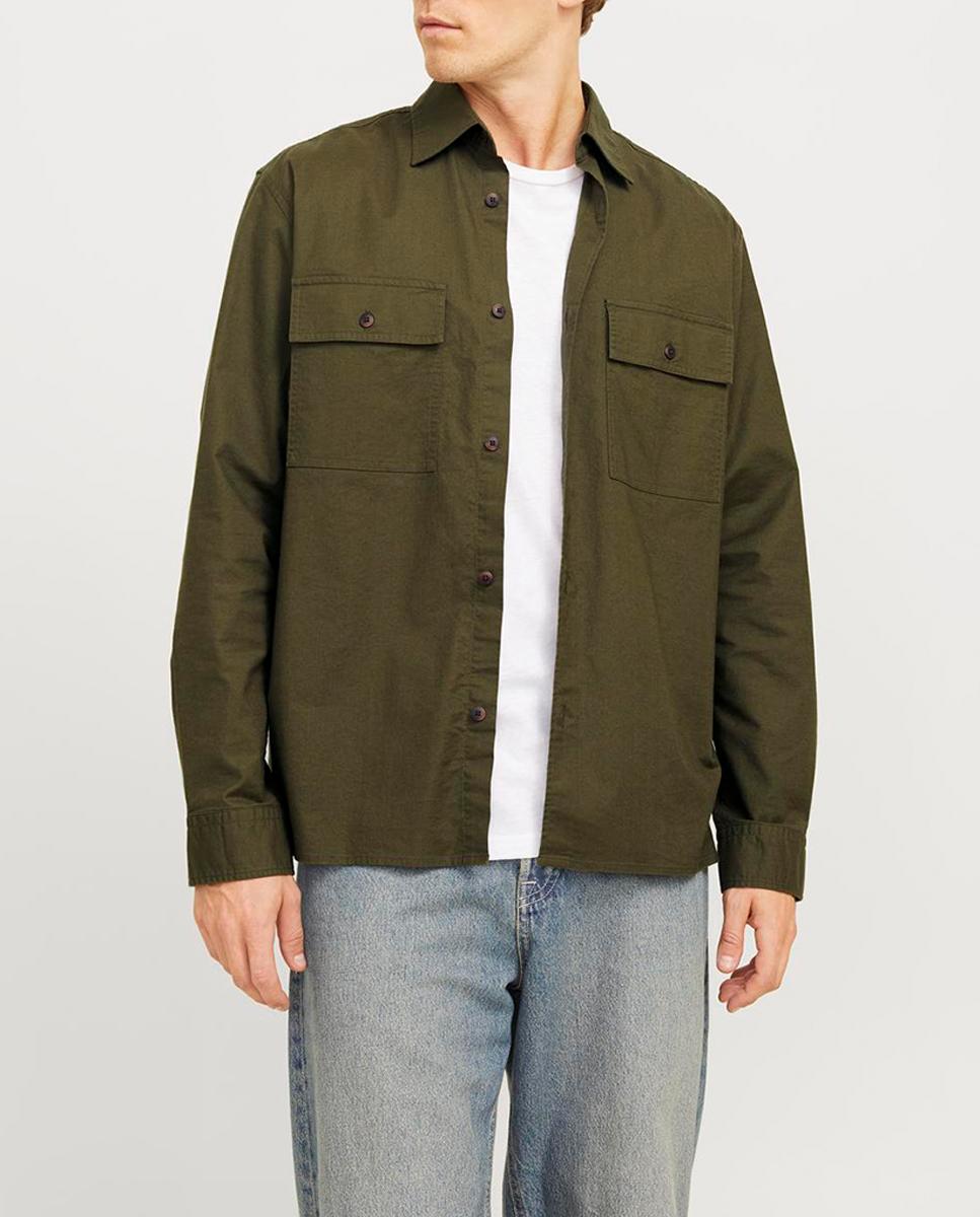 Imagen 0 de Camisa de mangas largas con bolsillos delanteros de hombre