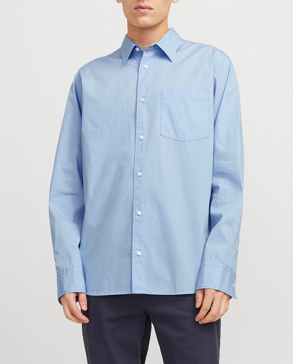 Imagen 0 de Camisa de mangas largas con cierre con botones y bolsillo delantero de hombre