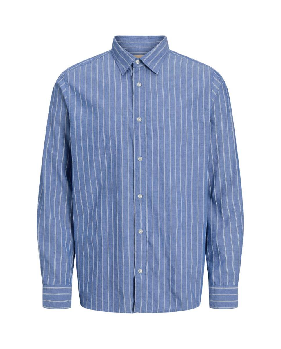 Imagen 0 de Camisa de mangas largas de rayas de hombre