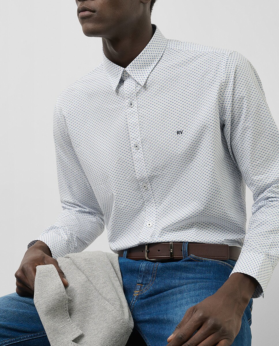 Imagen 0 de Camisa sport de hombre regular fit estampado geométrico