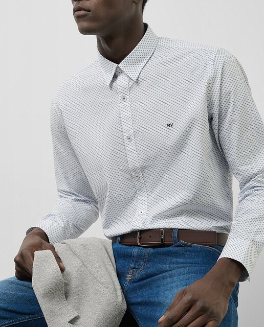Imagen 0 de Camisa sport de hombre regular fit estampado geométrico