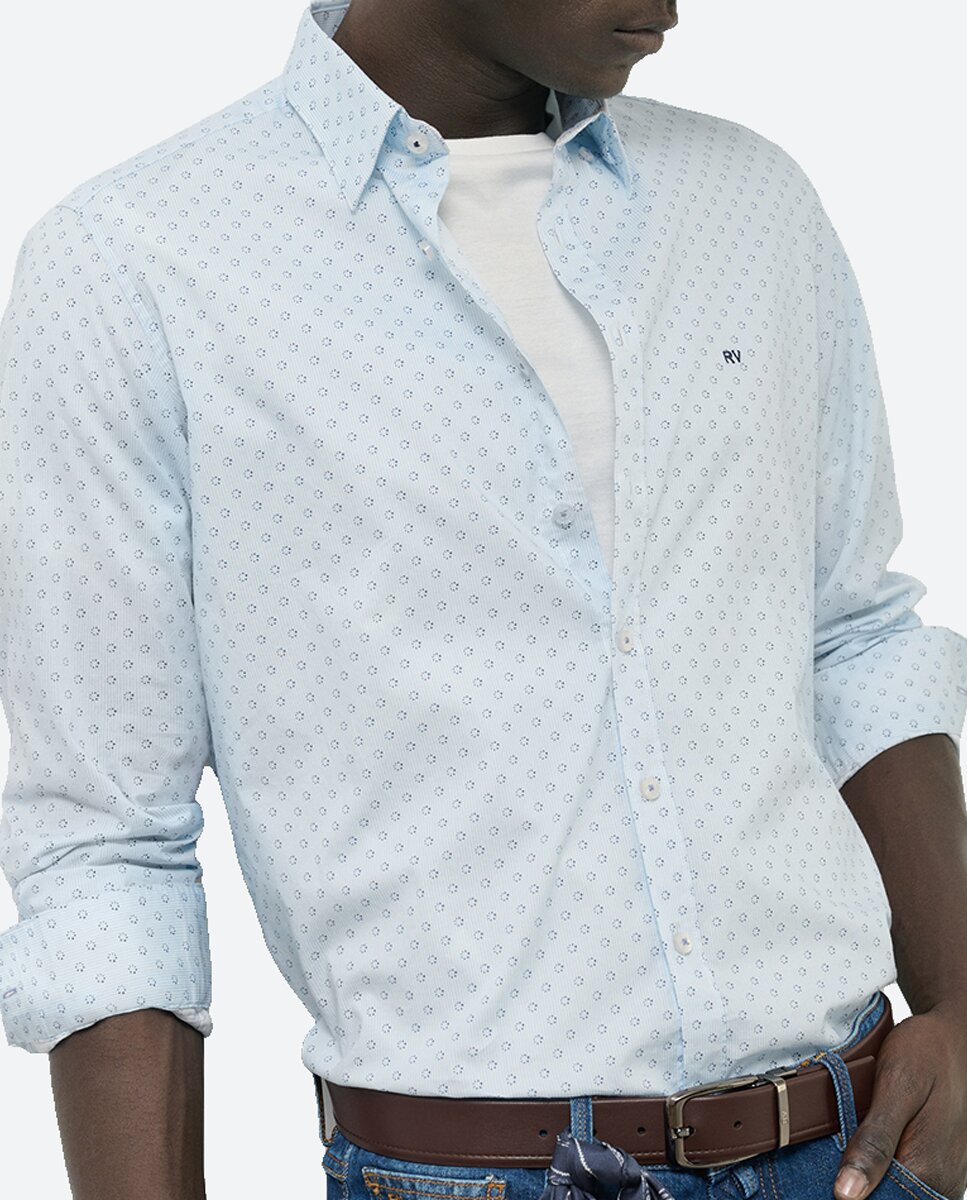 Imagen 0 de Camisa sport de hombre slim rayas y estampado