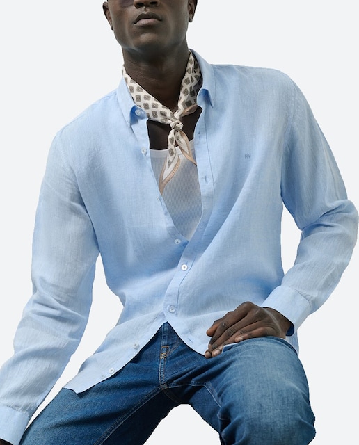 Imagen 0 de Camisa sport de lino de hombre slim fit