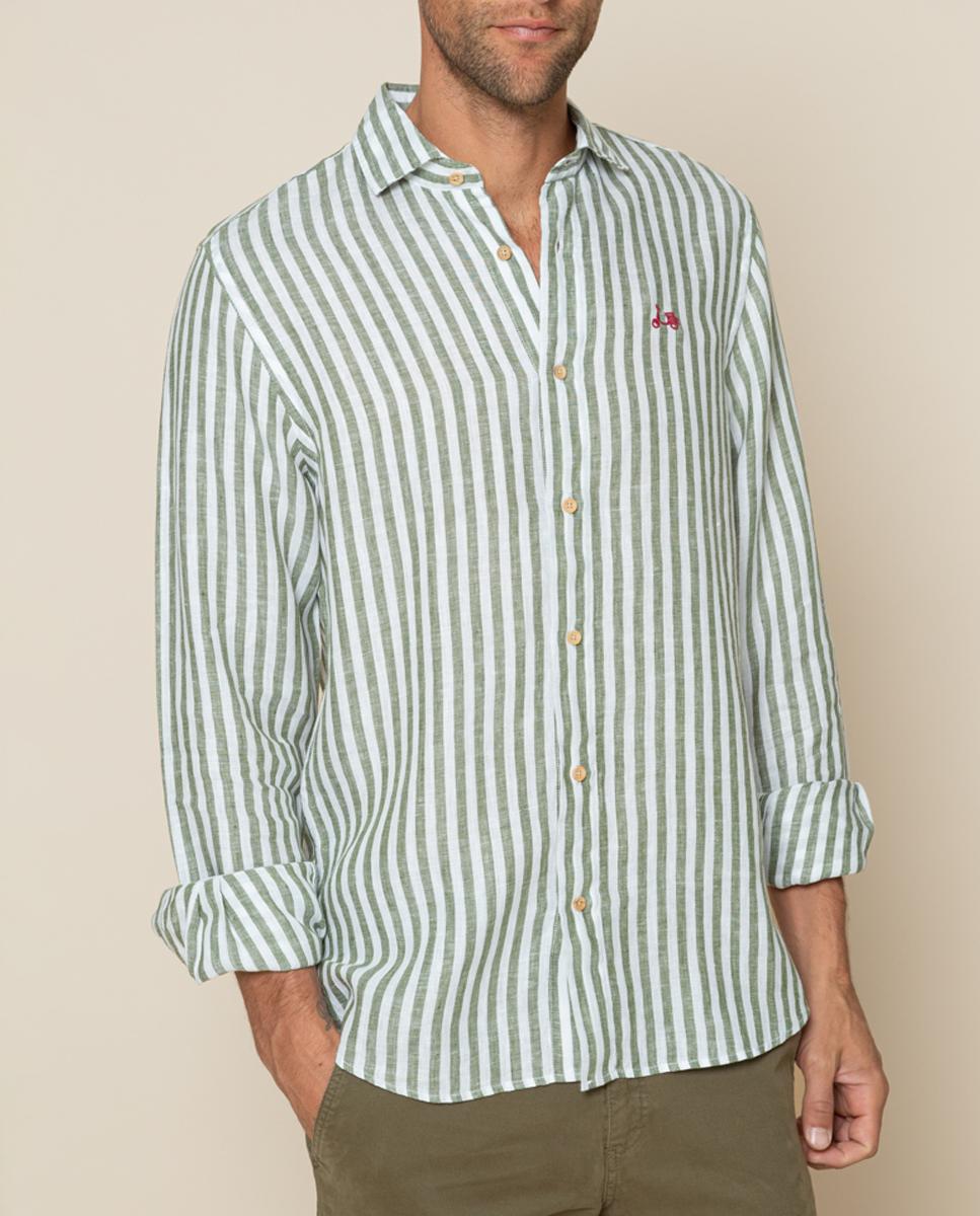 Imagen 0 de Camisa de hombre raya lino