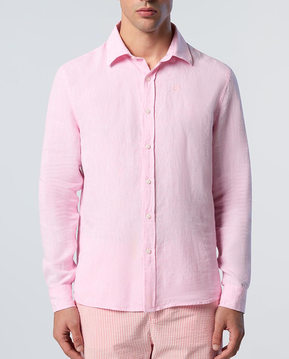 Imagen 0 de Camisa de hombre en lino con cuello abierto