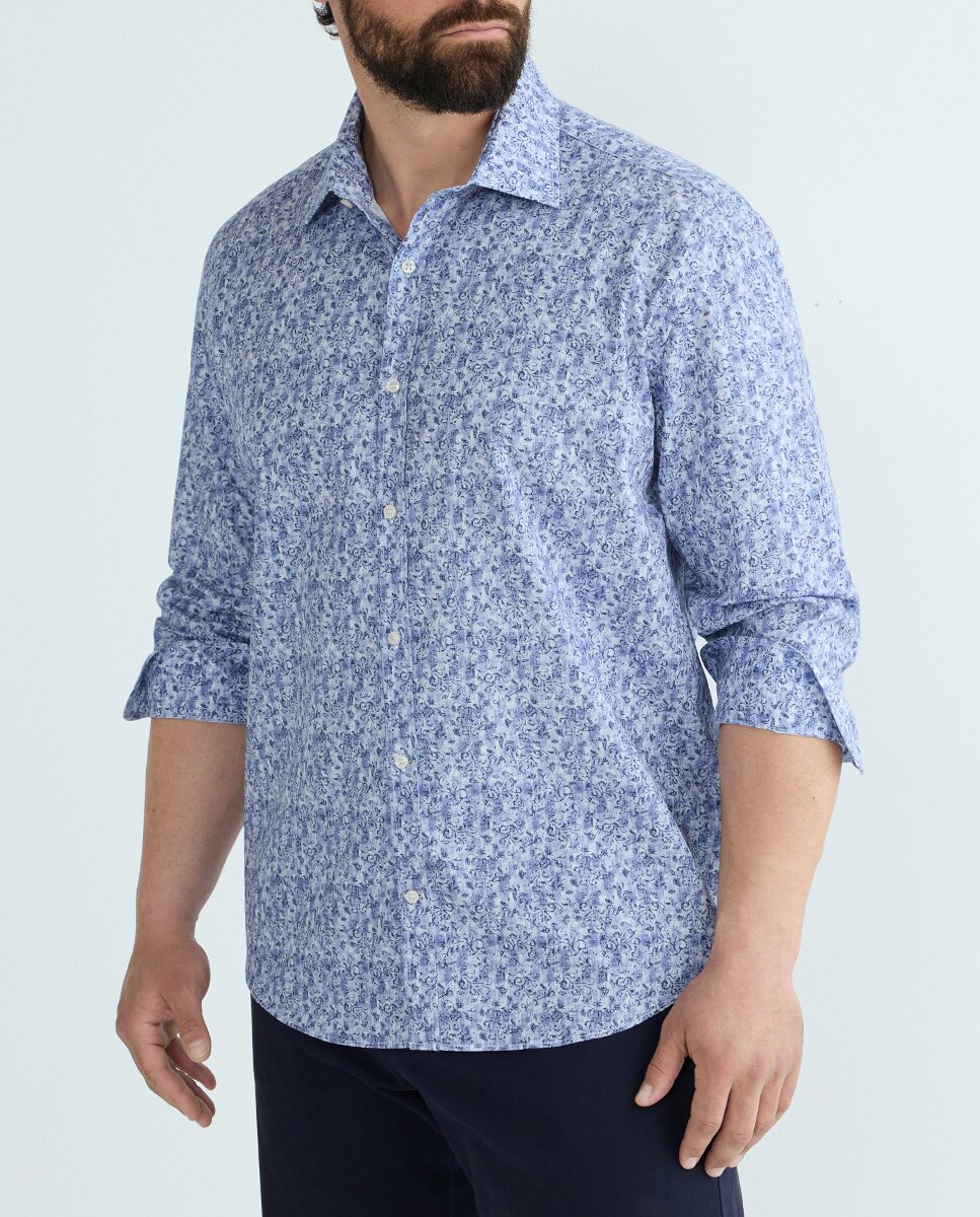 Imagen 0 de Camisa de hombre de tallas grandes m/l. estampado floral riviera