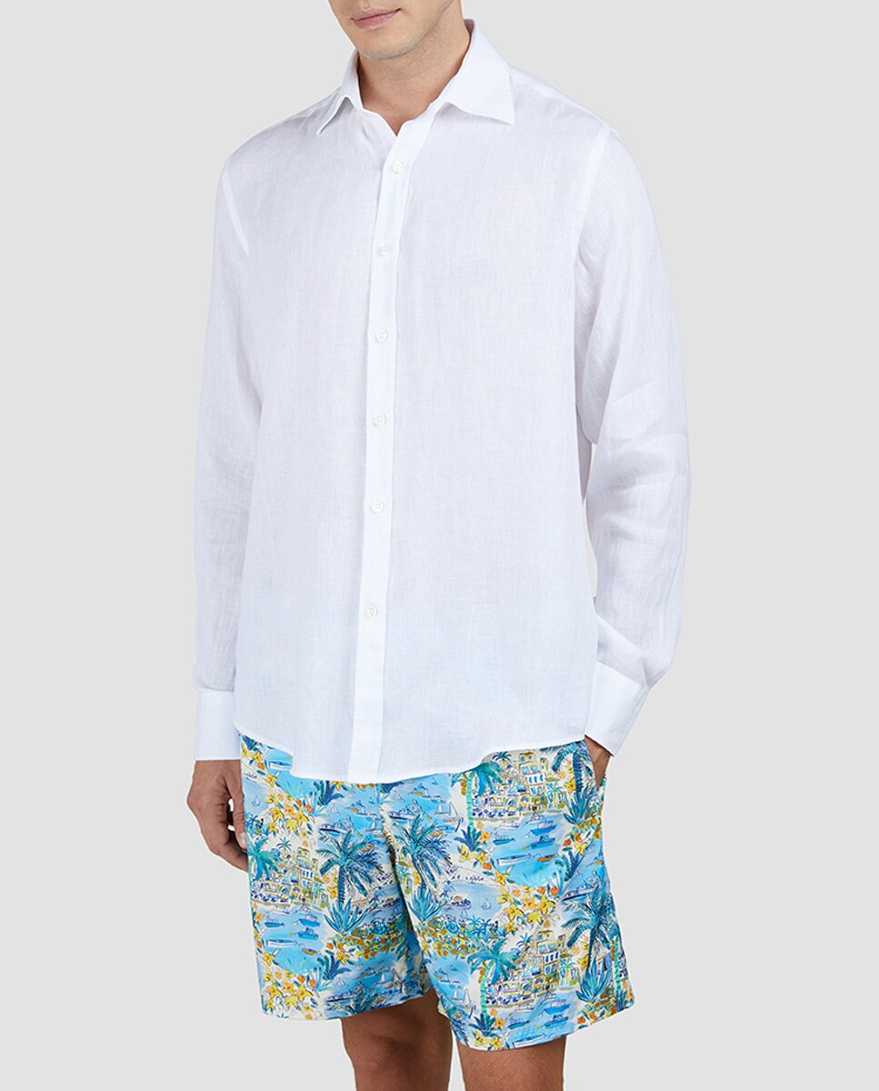 Imagen 0 de Camisa de hombre de tallas grandes lisa lino