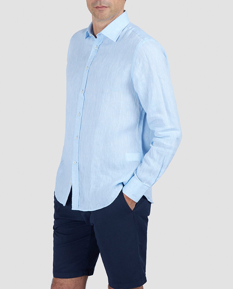 Imagen 0 de Camisa de hombre de tallas grandes lisa lino
