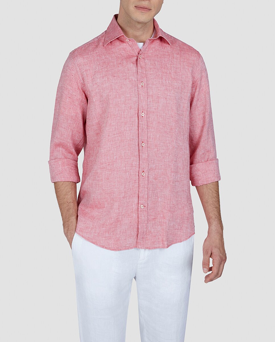 Imagen 0 de Camisa de hombre de tallas grandes lisa lino