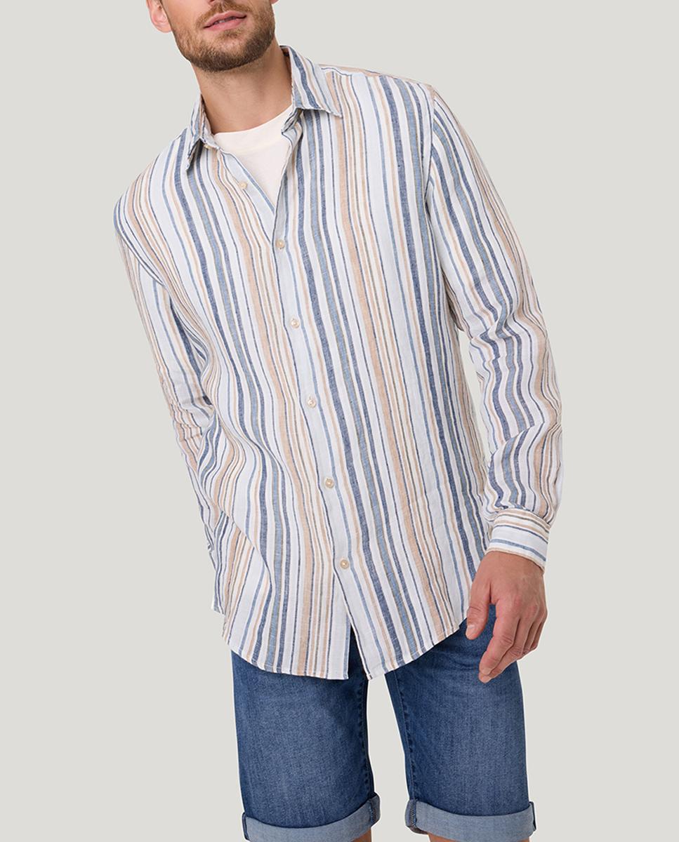 Imagen 0 de Camisa de hombre de manga larga con rayas