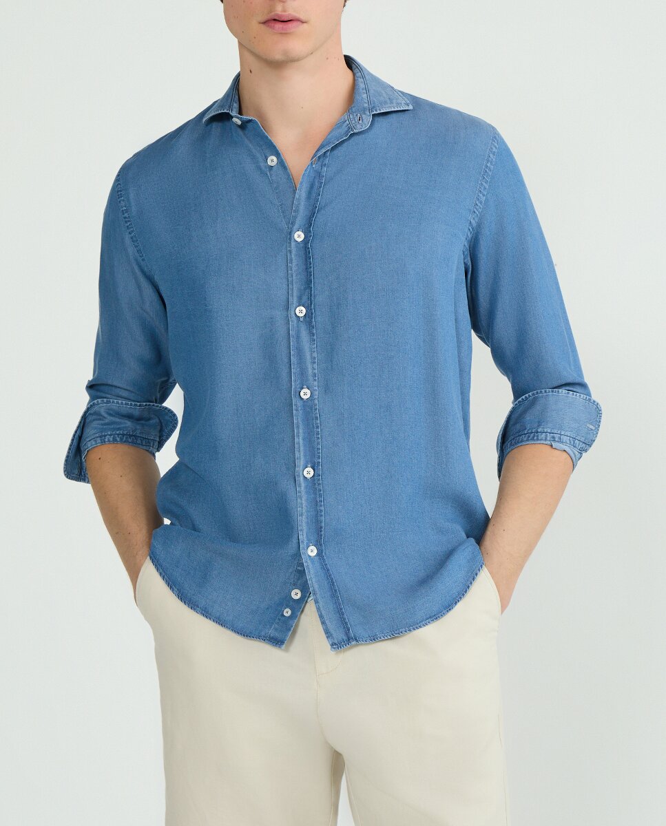 Imagen 0 de Camisa de hombre regular de chambray