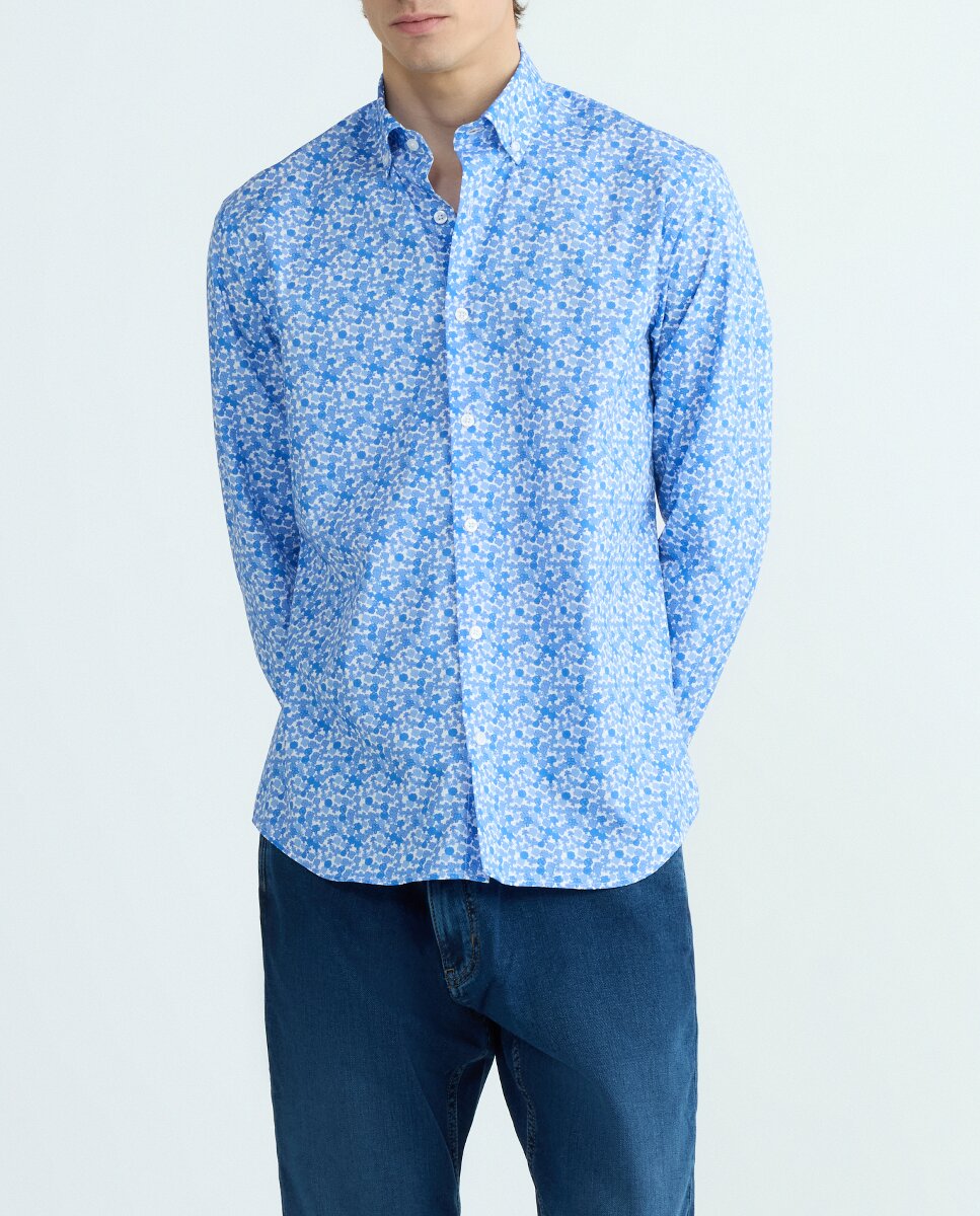 Imagen 0 de Camisa de hombre regular popelin estampado flor grande
