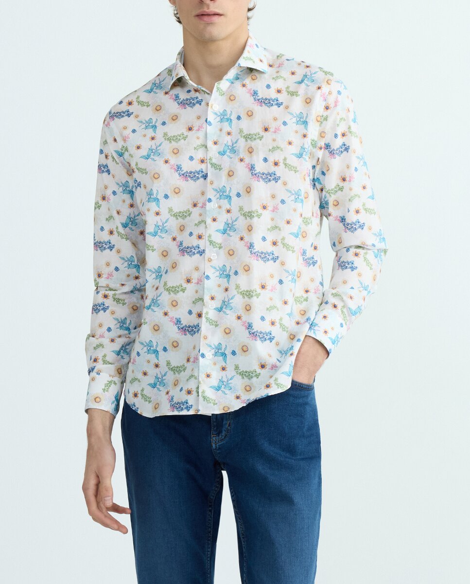Imagen 0 de Camisa de hombre regular en voile de flores