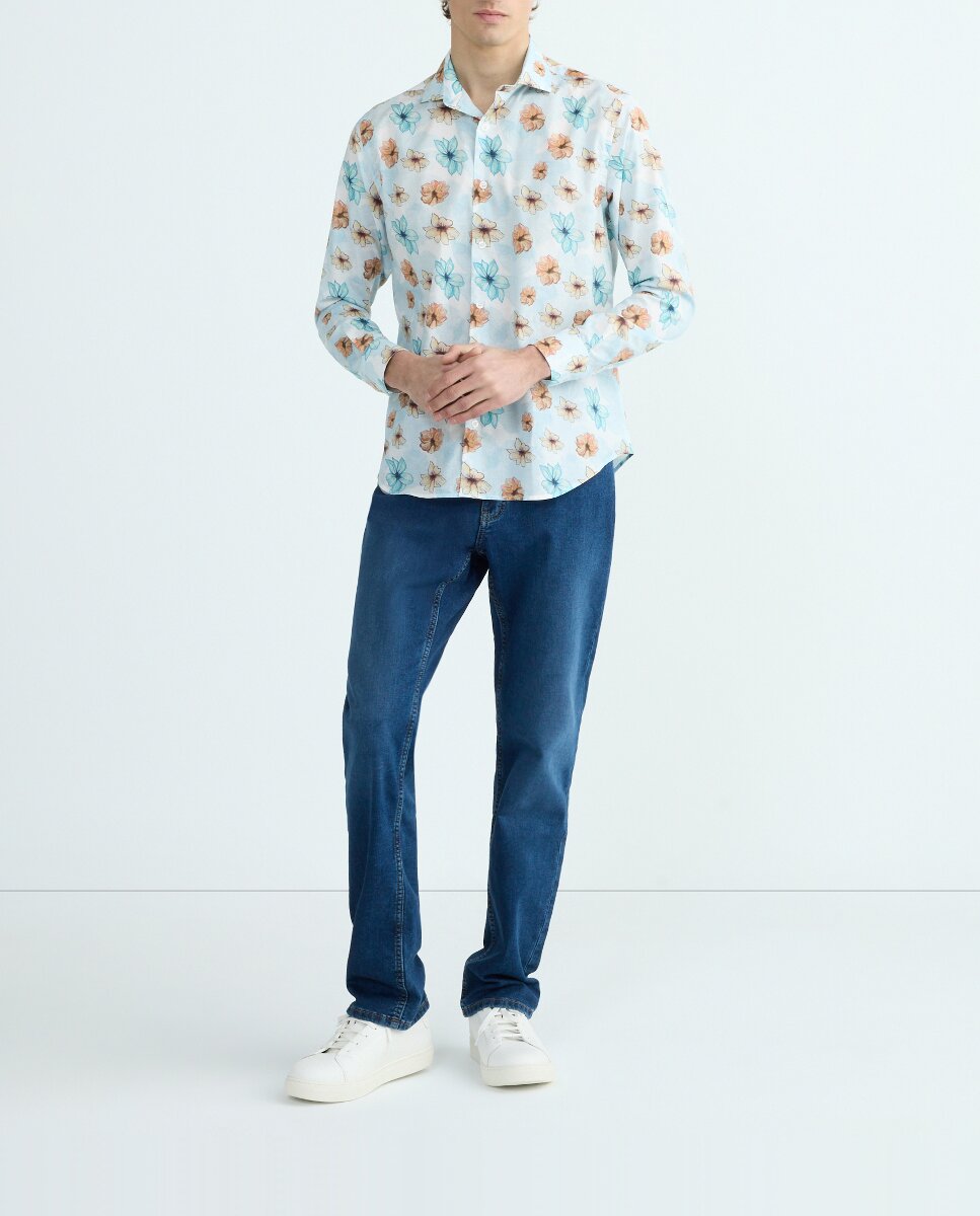 Imagen 0 de Camisa de hombre regular en voile flores