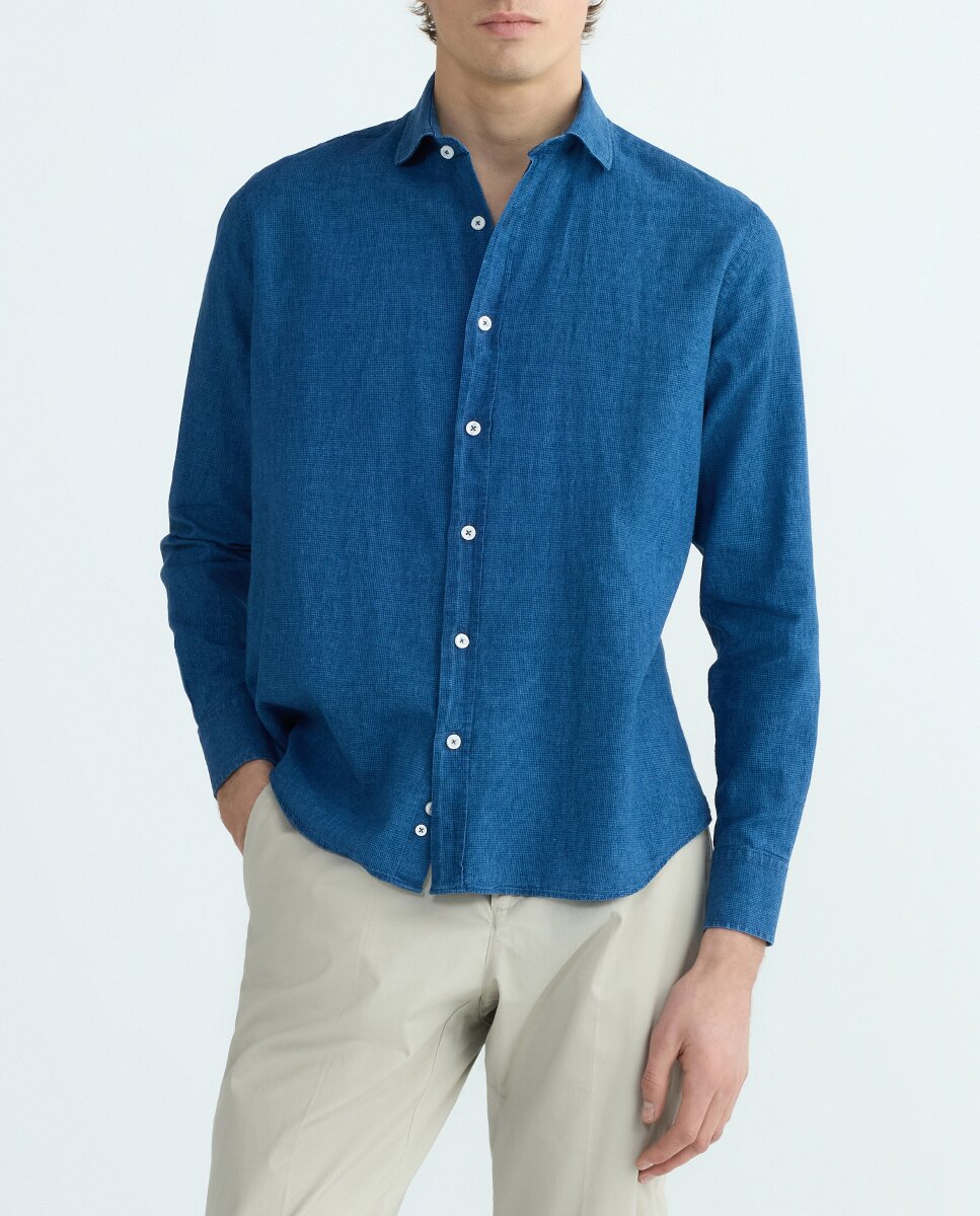 Imagen 0 de Camisa de hombre regular en estructura de cuadritos
