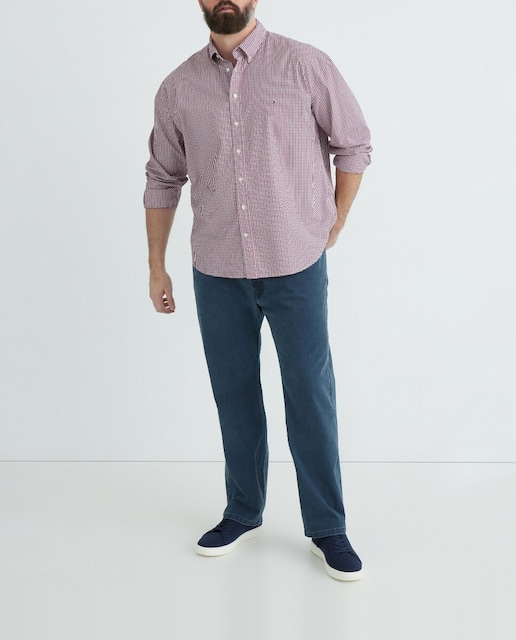 Imagen 0 de Camisa estampada de manga larga de popelín tallas grandes