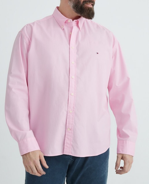 Imagen 0 de Camisa lisa de de manga larga de popelín tallas grandes