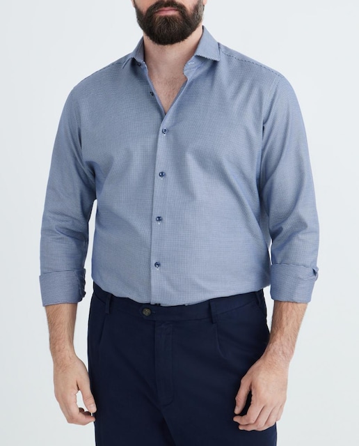 Imagen 0 de Camisa manga larga de hombre microestampada tallas grandes