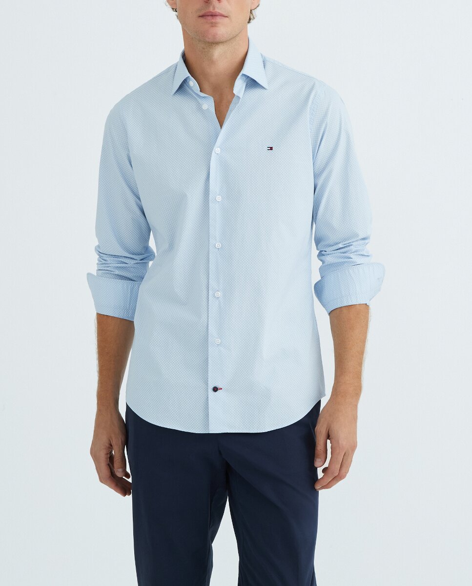 Imagen 0 de Camisa de caballero con estampado de miniprint