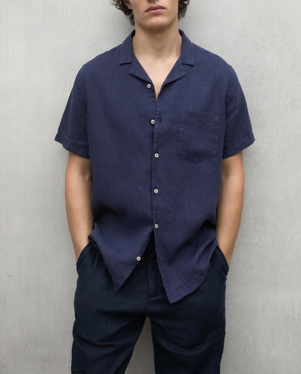 Imagen 0 de Camisa hombre lino manga corta