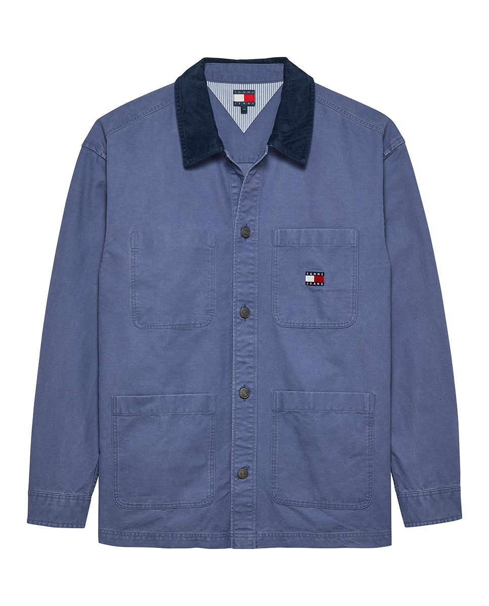 Imagen 0 de Sobrecamisa de hombre en lona con cuello pana