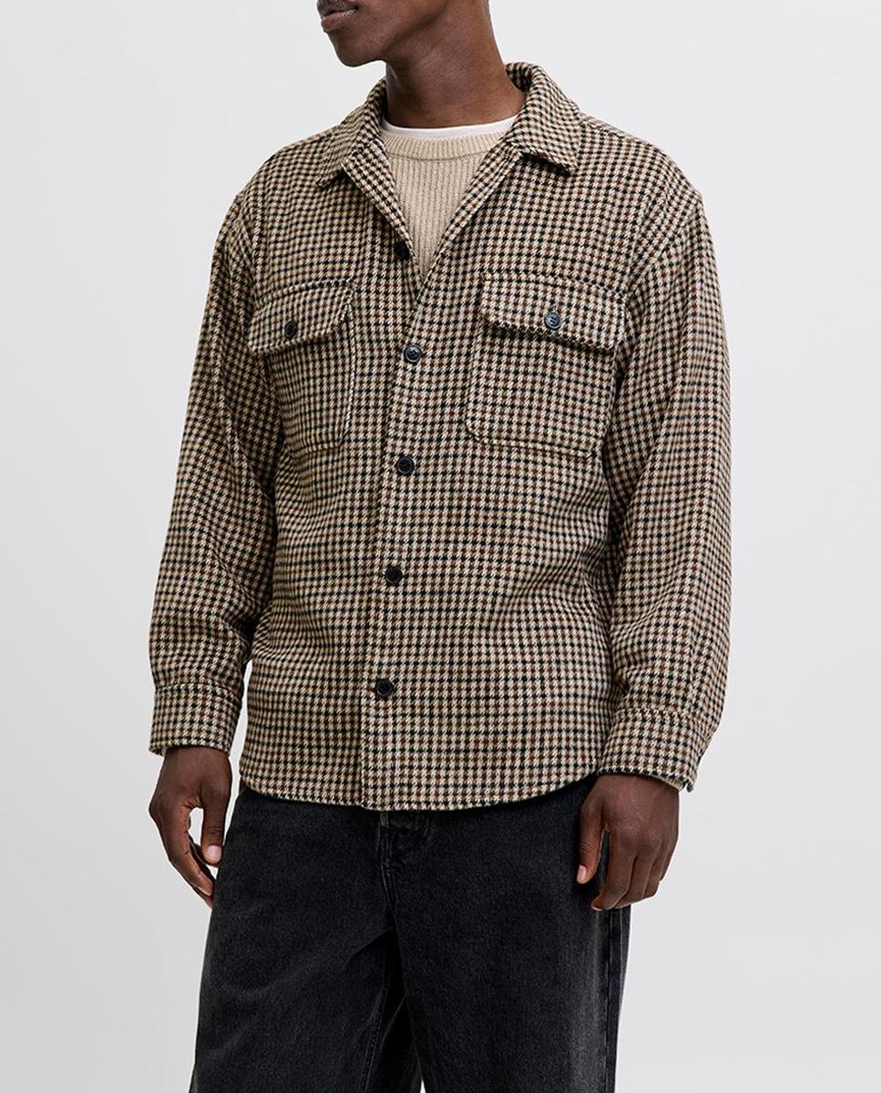 Imagen 0 de Sobrecamisa de cuadros con corte relax de hombre
