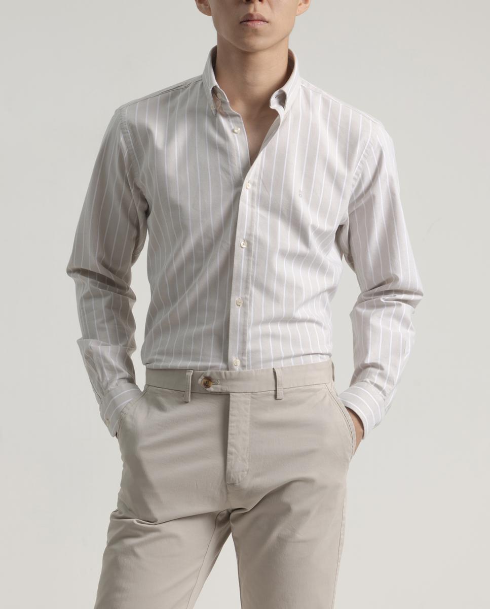 Imagen 0 de Camisa de hombre oxford rayas algodón