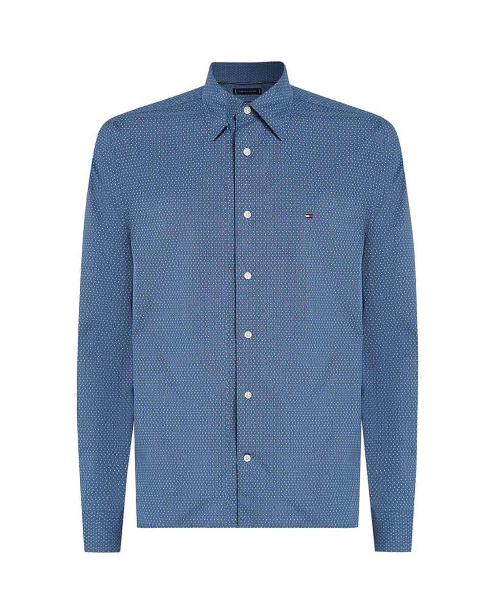 Imagen 0 de Camisa de hombre en poplin con miniprint tallas grandes